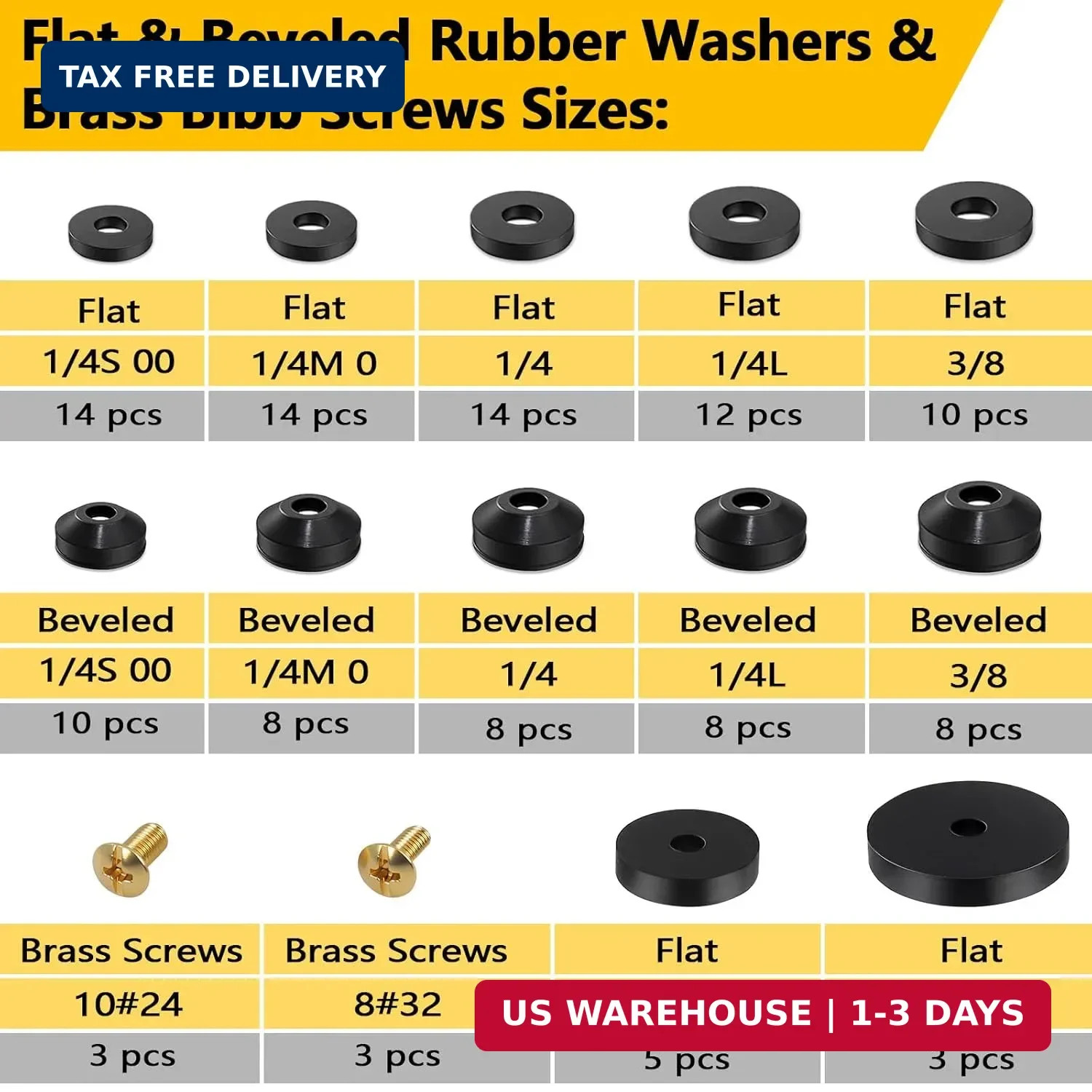 160 Pieces Hose Bib Washer & Faucet Washers Assorted Kit (14 Sizes) – Includes H