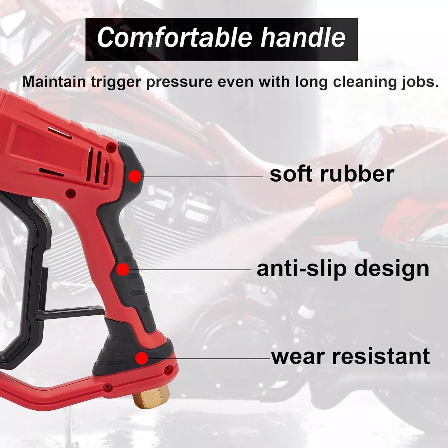 High Pressure 4350PSI Car Power Washer Gun Spray Wand Lance Nozzle and Hose Kit