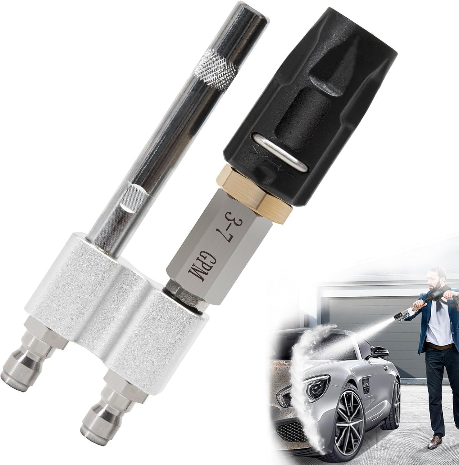 Shooter Tip M5 Twist Nozzle for Pressure Washer, 3-7 GPM, Adjustable Long Range