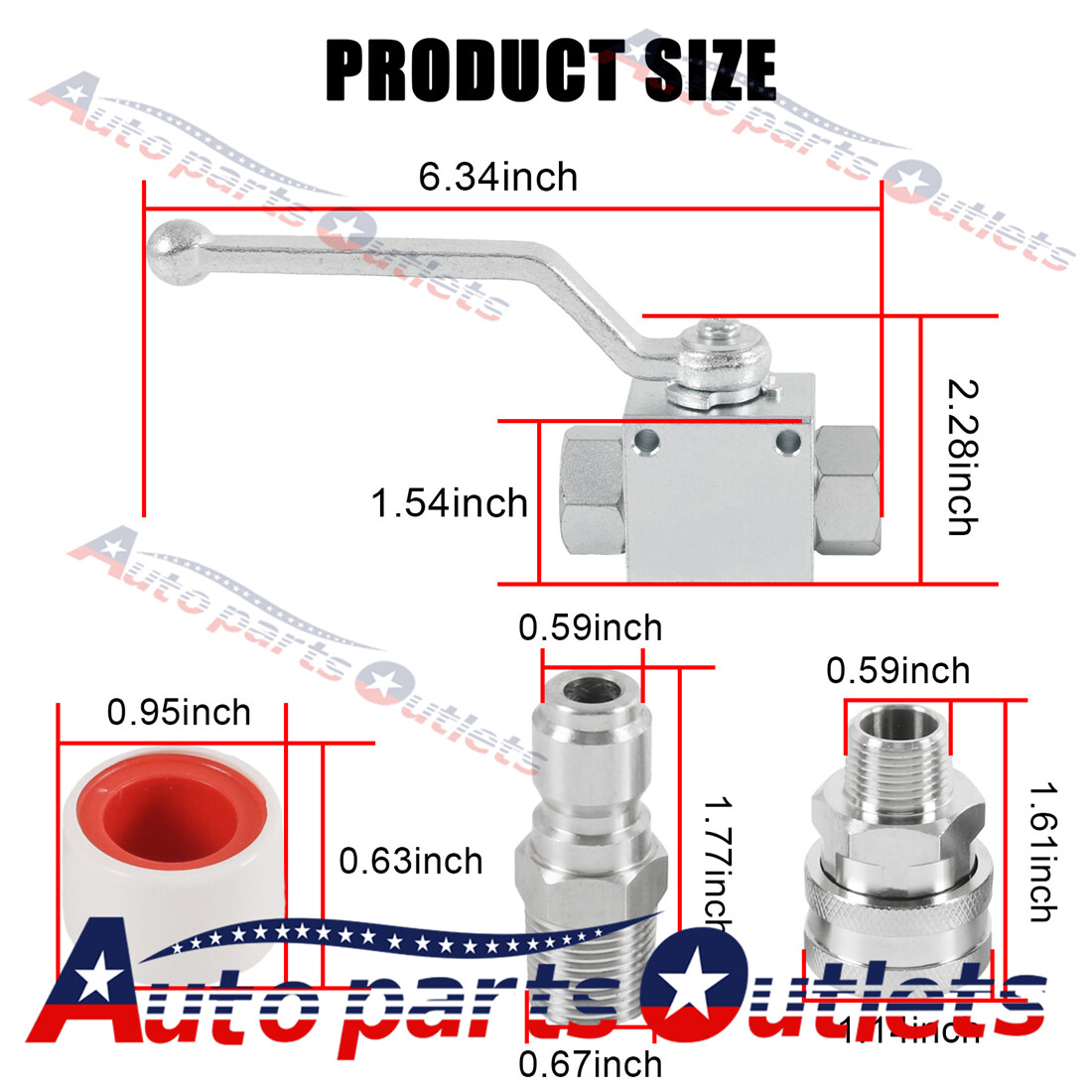 New 4500 Psi 3/8″ Fitting Female Out Steel Ball Valve For Pressure Washers Max