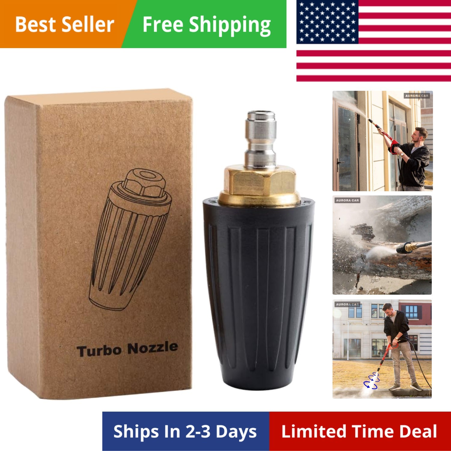 Pressure Washer Tips Turbo Nozzle Pressure Washer 4000 PSI Max Rotating Press…