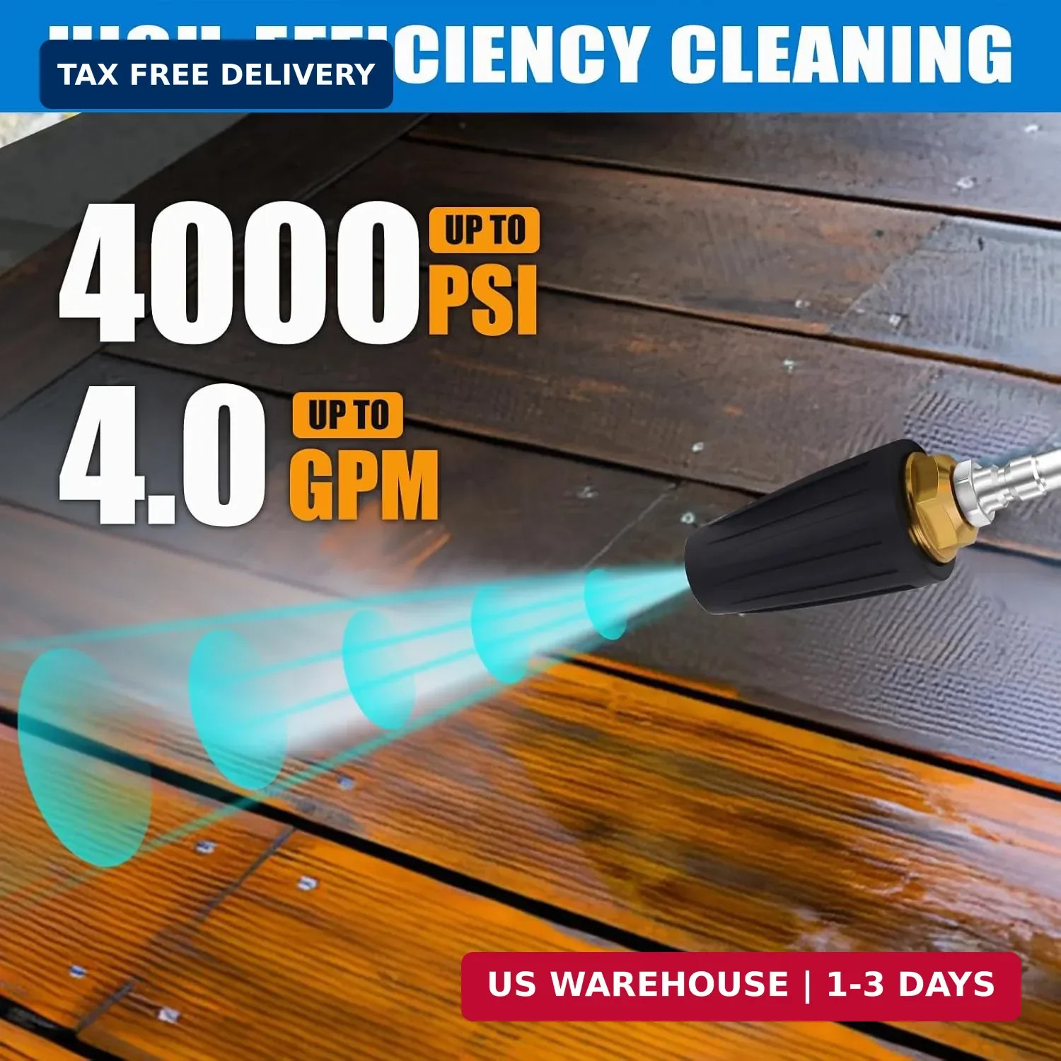 Weslymoo Pressure Washer Spray Nozzle, Power Washer Tips 4000 PSI Max Rotating w