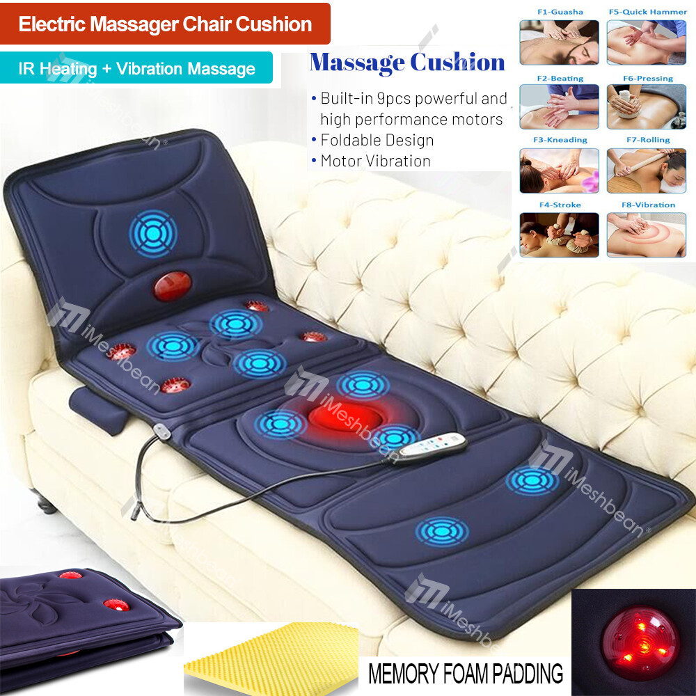 Full Body Memory Foam Massage Mat Pad 6 Therapy Heating pad,10 Vibration Motors
