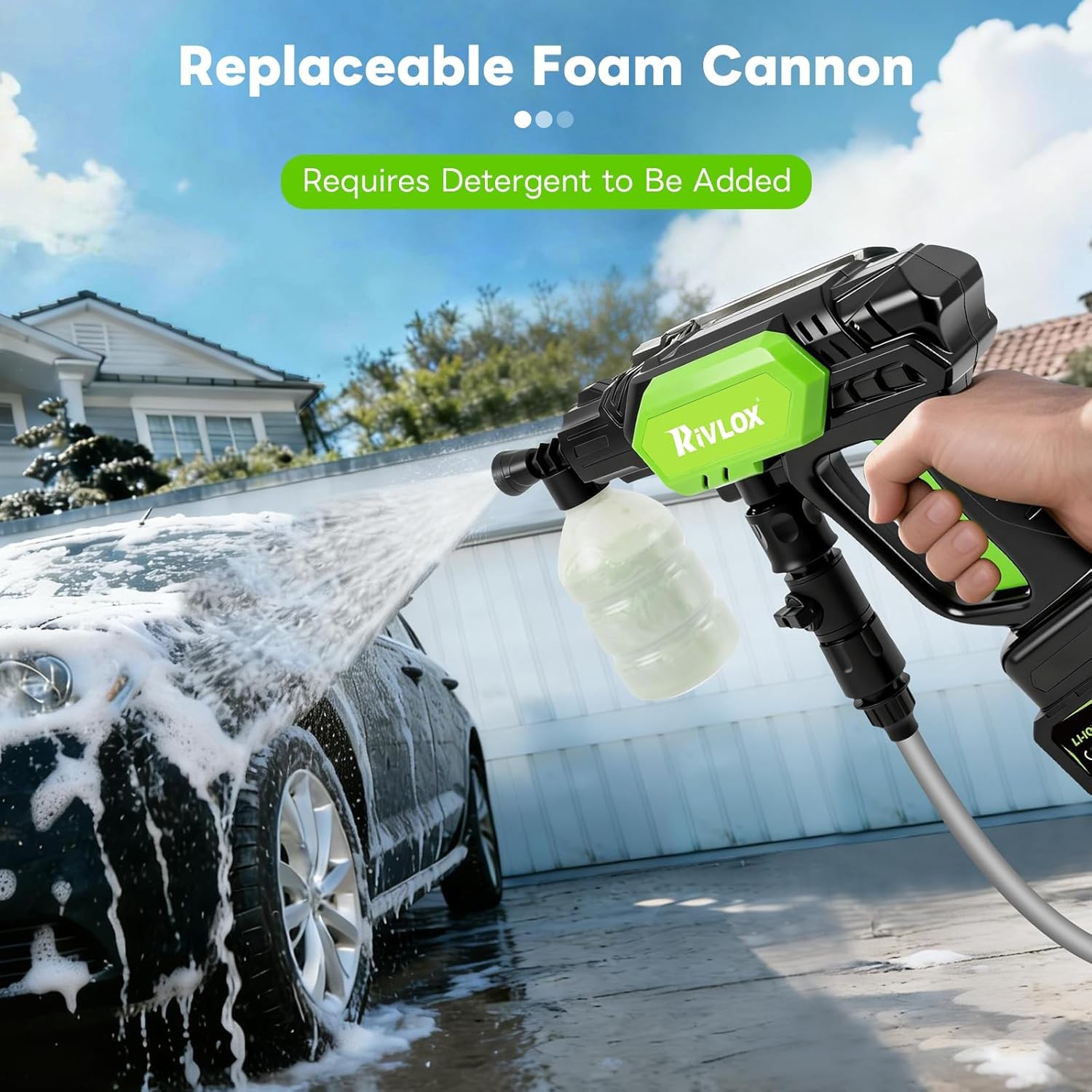 Cordless Pressure Washer, 1500 PSI Portable Power Washer with Battery & Charger