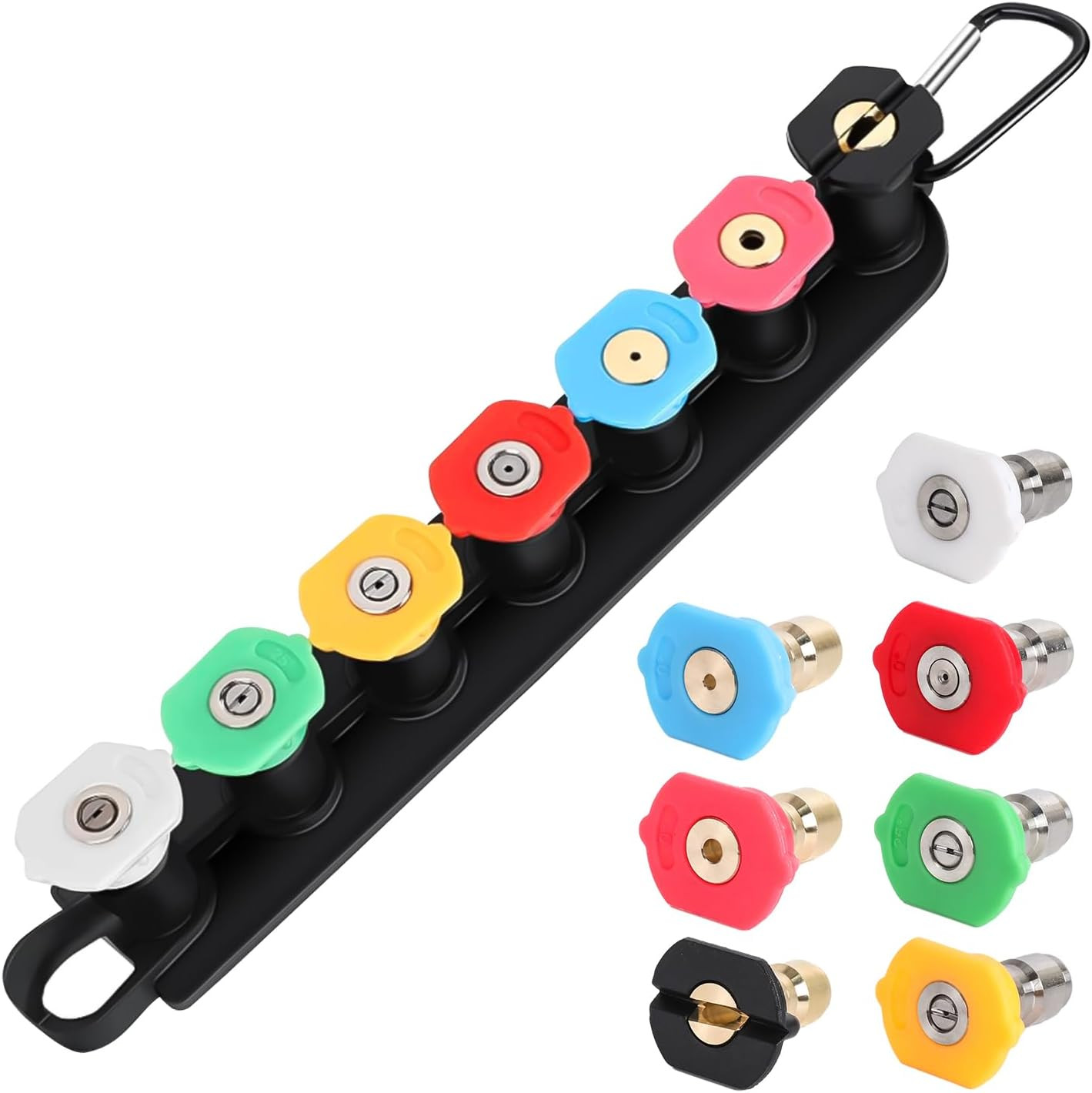7-Piece Pressure Washer Nozzle Tips Set with Holder for Versatile Cleaning