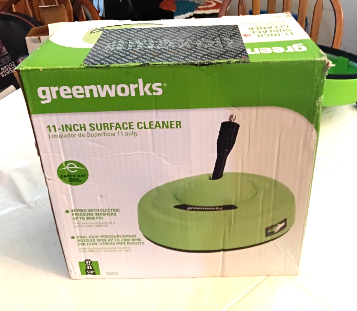 Greenworks 11″ Surface Cleaner for Electric Pressure Washer Max 2000 PSI Open Bo