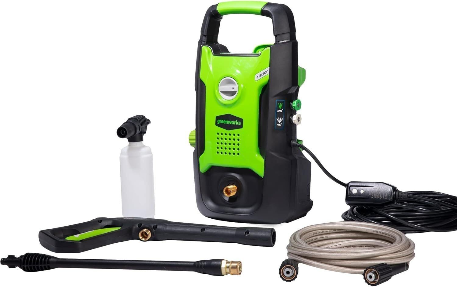 1600 PSI Electric Pressure Washer Lightweight 20 FT Hose 35 FT Power Cord Patio