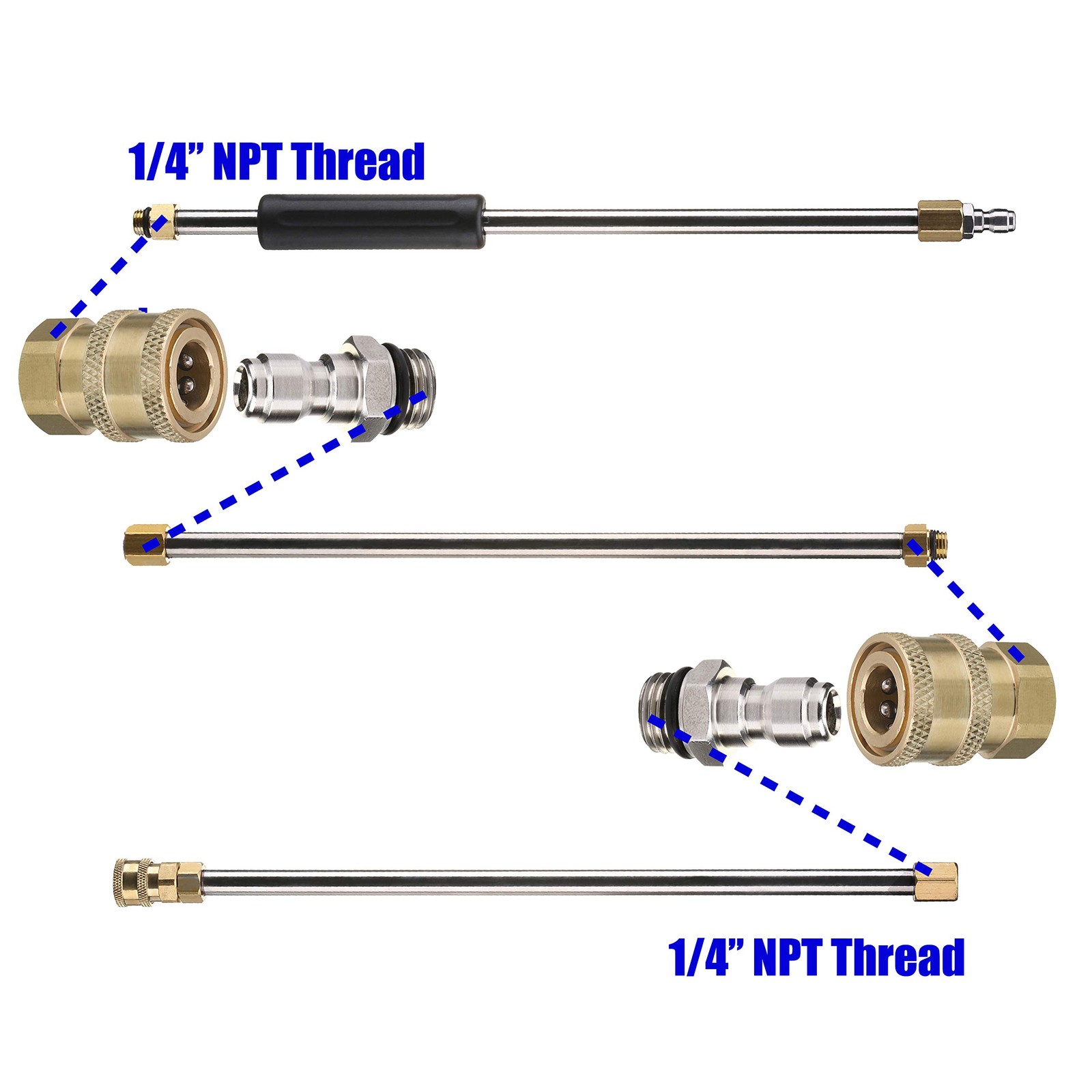 Pressure Washer Adapter Set 1/4 Quick Disconnect 5000 PSI Kit