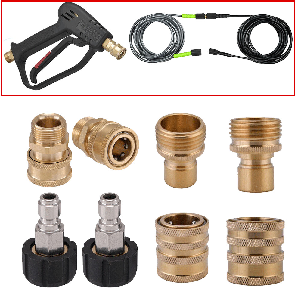 Pressure Washer Adapter Set M22 3/8″ Quick Connect Fitting For Power Washer Hose