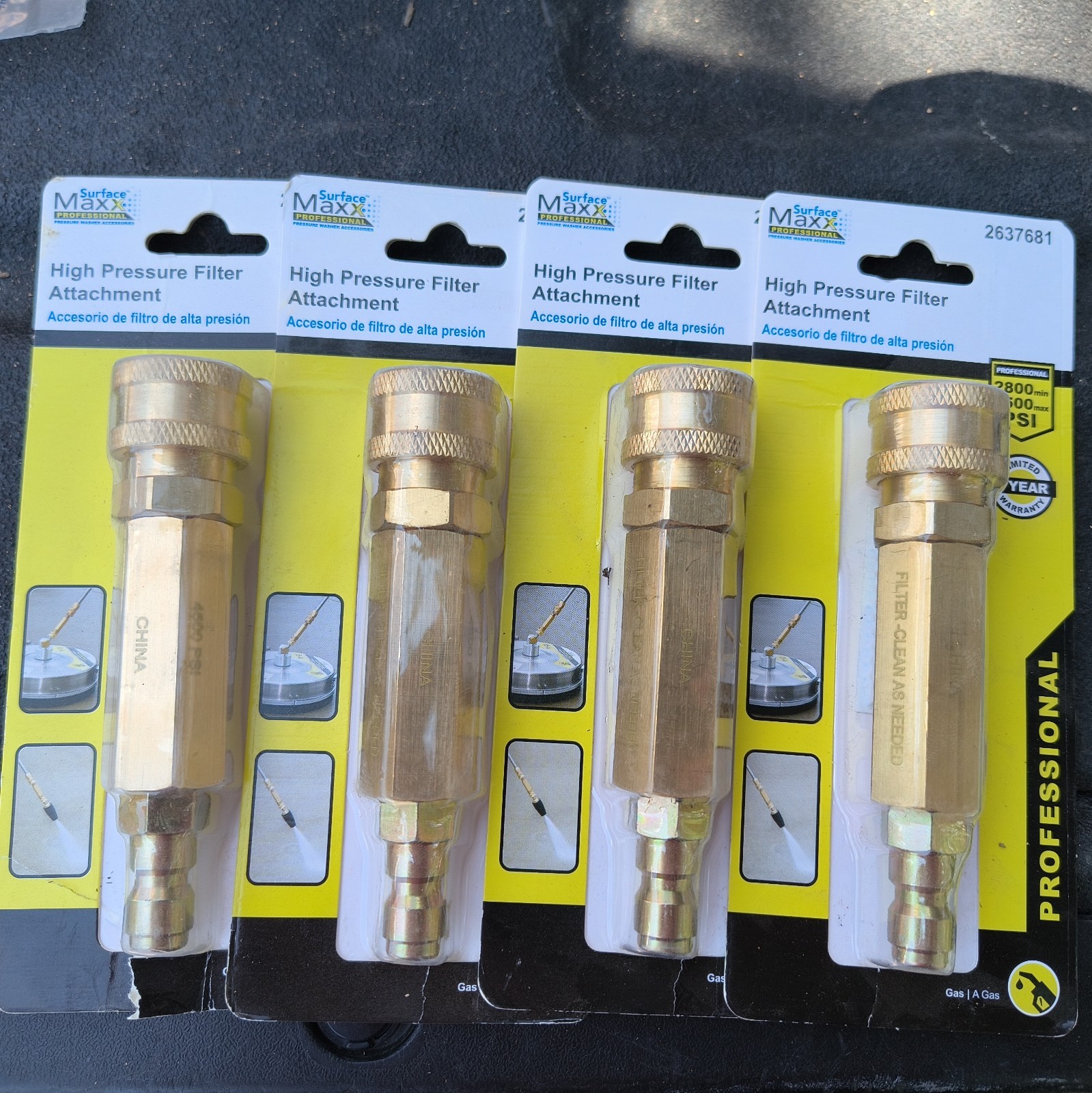 Surface Maxx High Pressure Filter Attachment Gas Professional NEW Lot Of 4