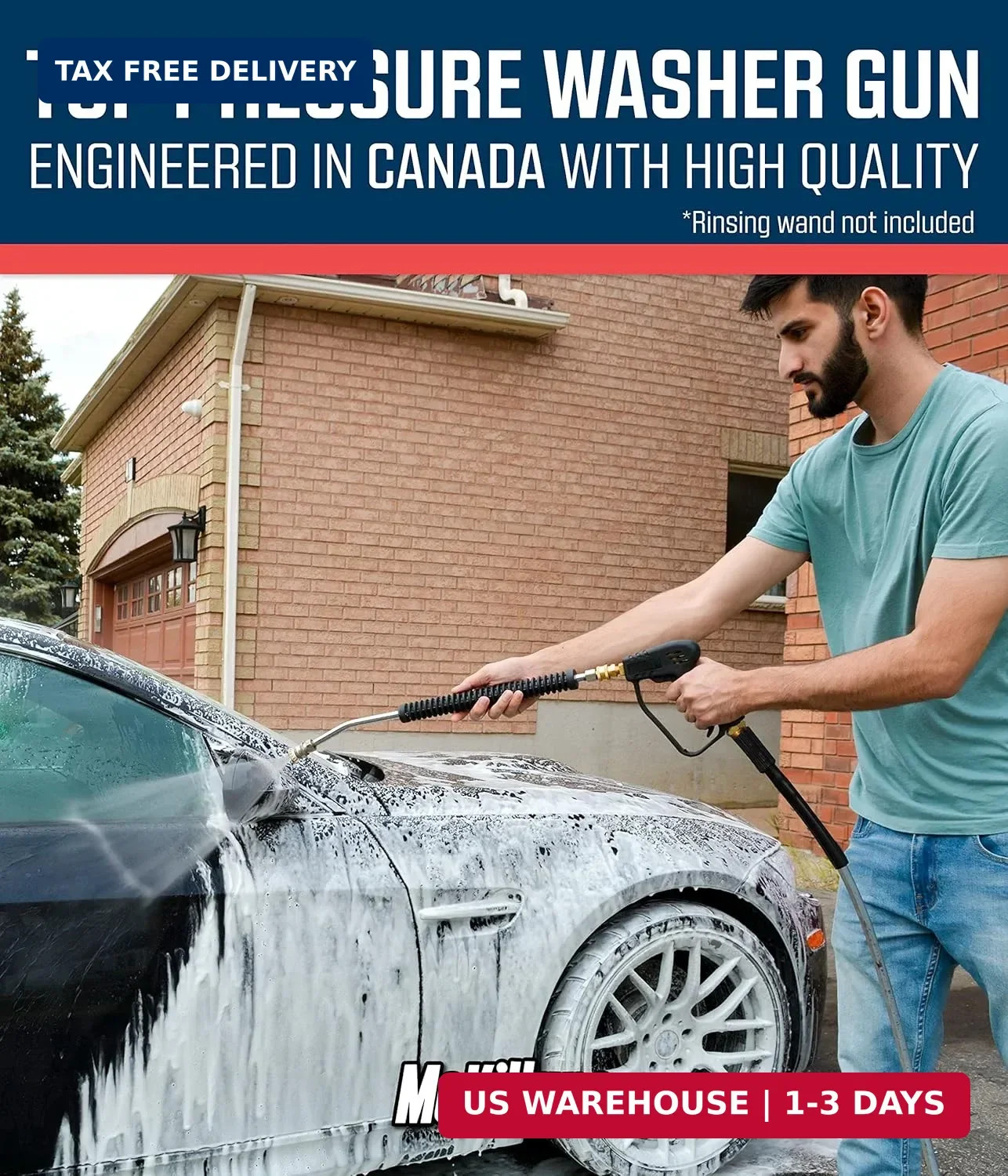 McKillans® Short Pressure Washer Gun with Replacement M22 Inlet – High Pressure