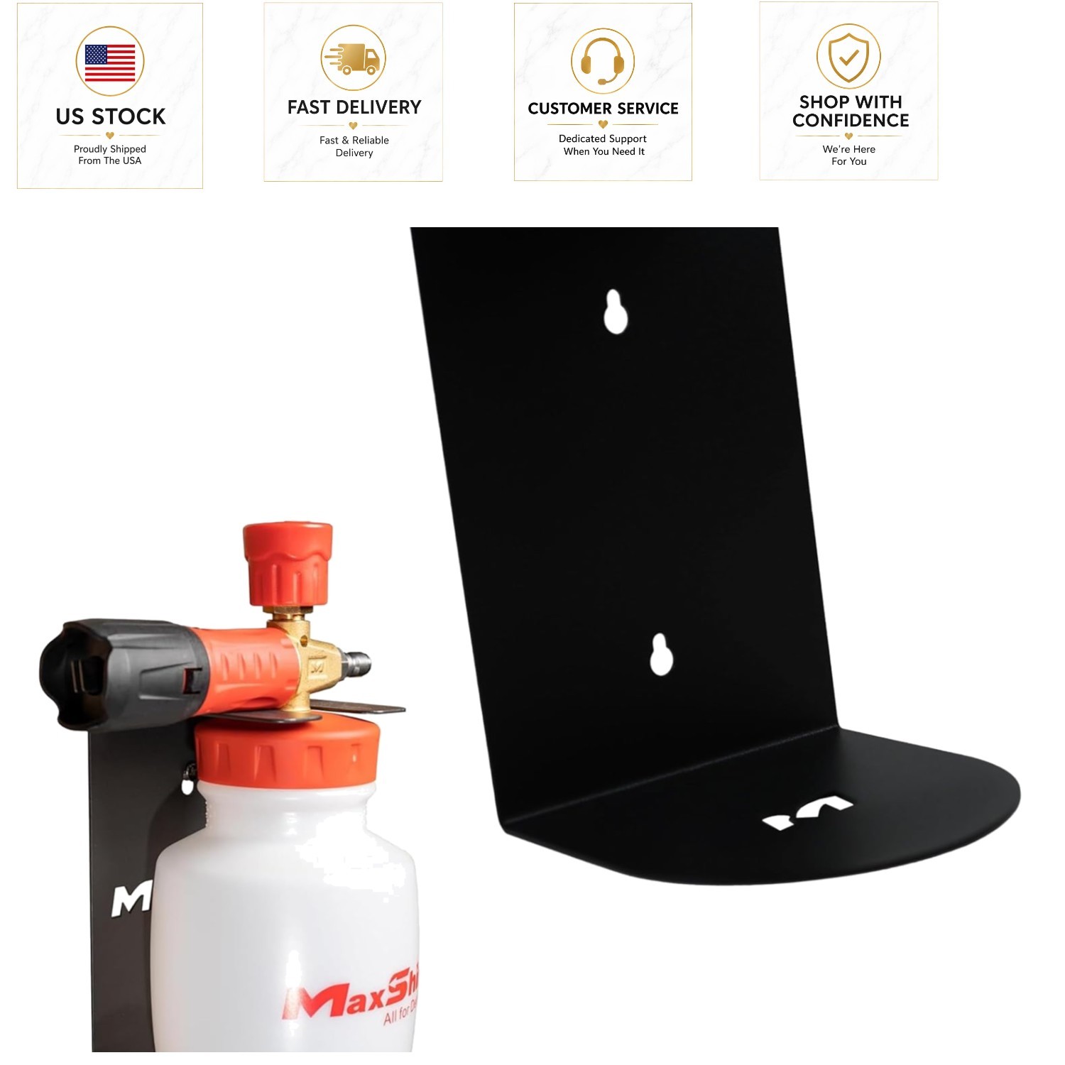 Heavy-Duty Foam Cannon Organizer – Wall-Mounted, 1/4” Quick Connect Design