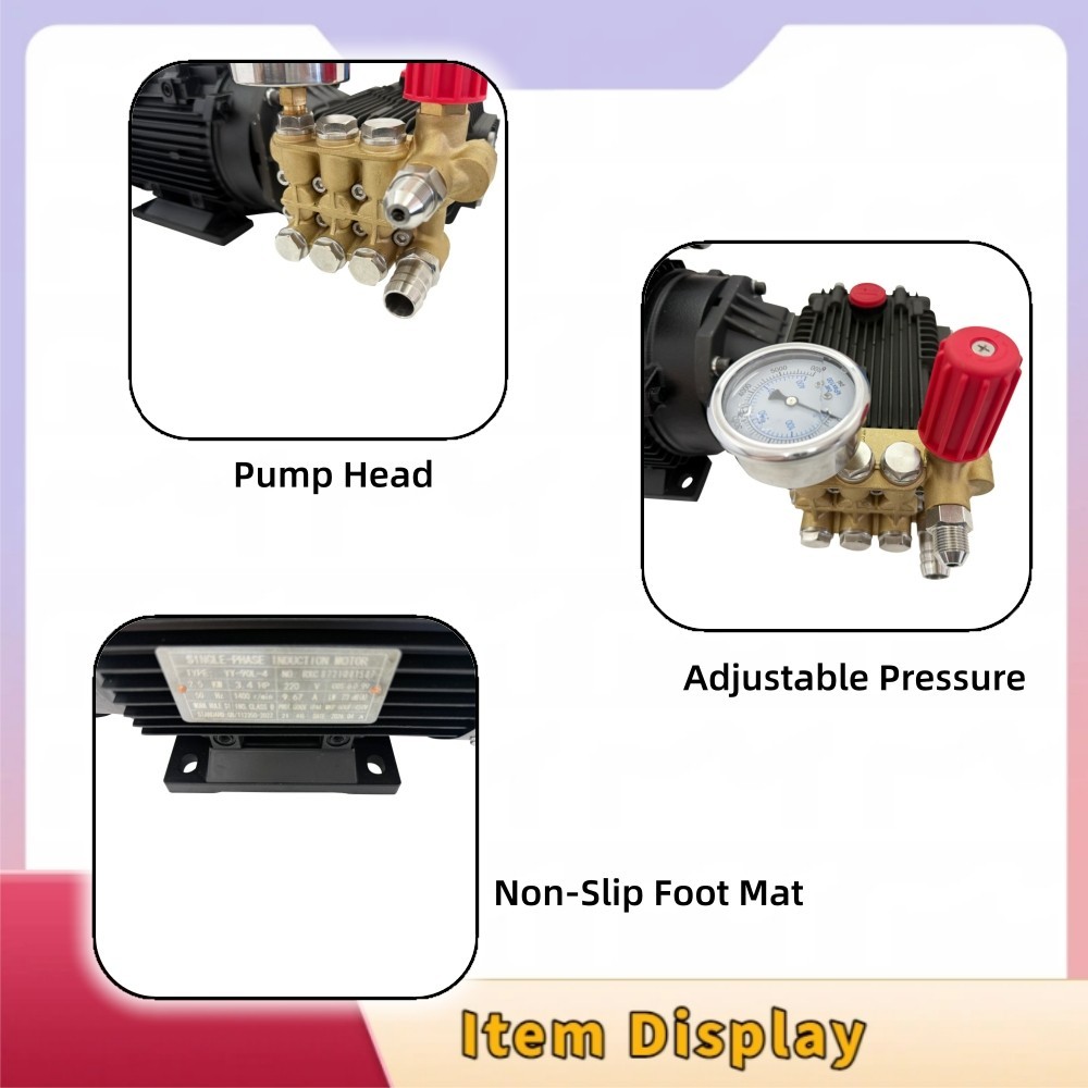 220V 2KW Car Pressure Washer Electric High Pressure Cleaning Machine 100bar