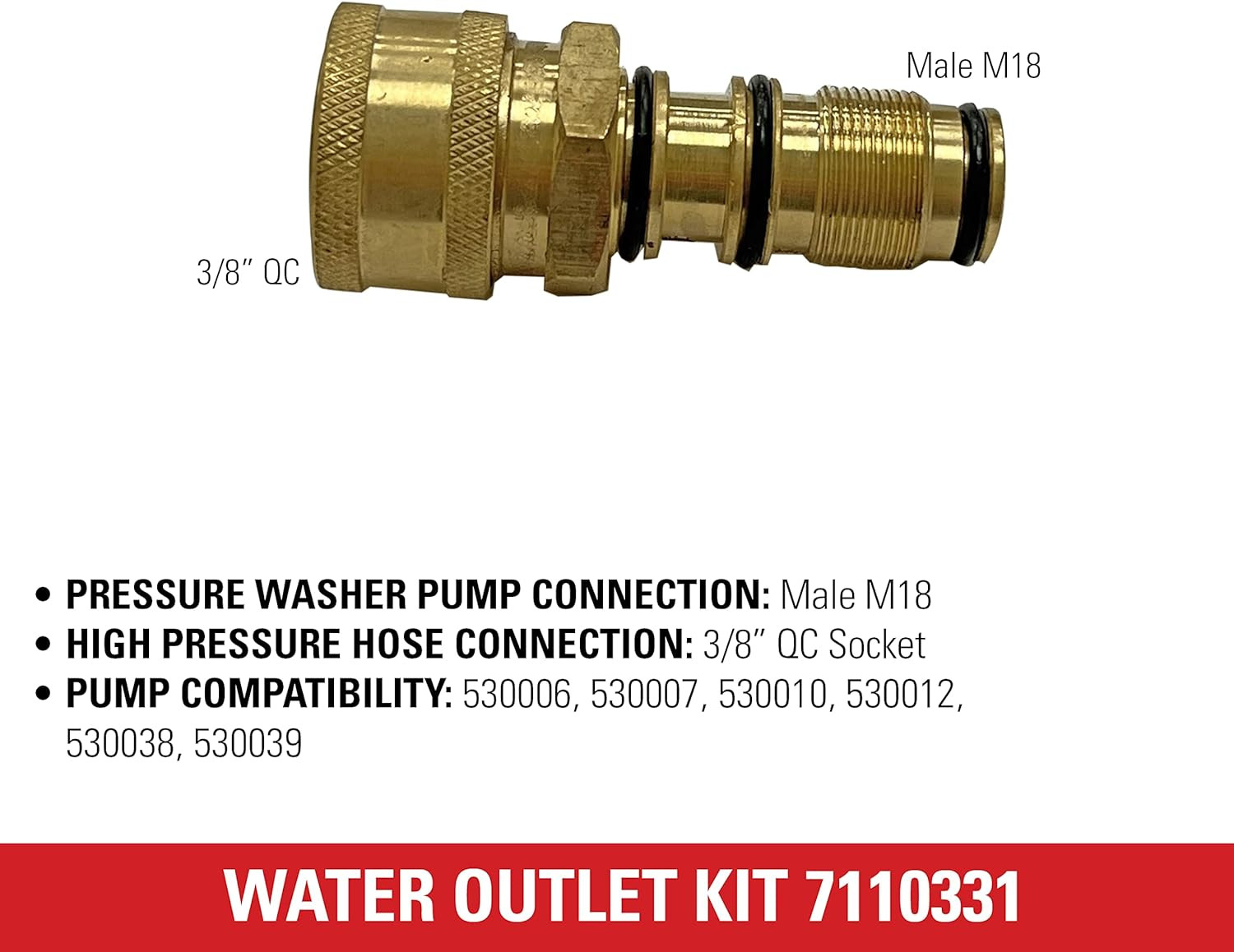 Cleaning 7110331 Replacement Water Outlet Kit for AAA Pressure Washer Pumps