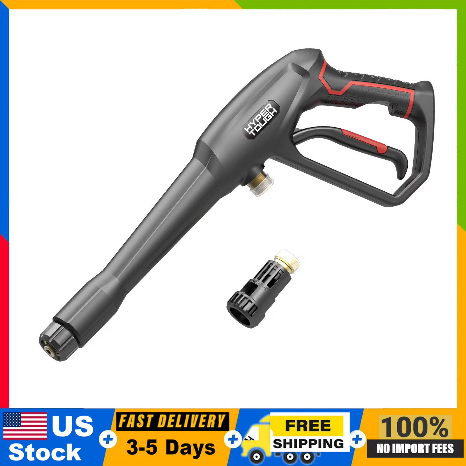Hyper Tough Pressure Washer Trigger Gun Handle M22 Universal w/ Bayonet Adapter