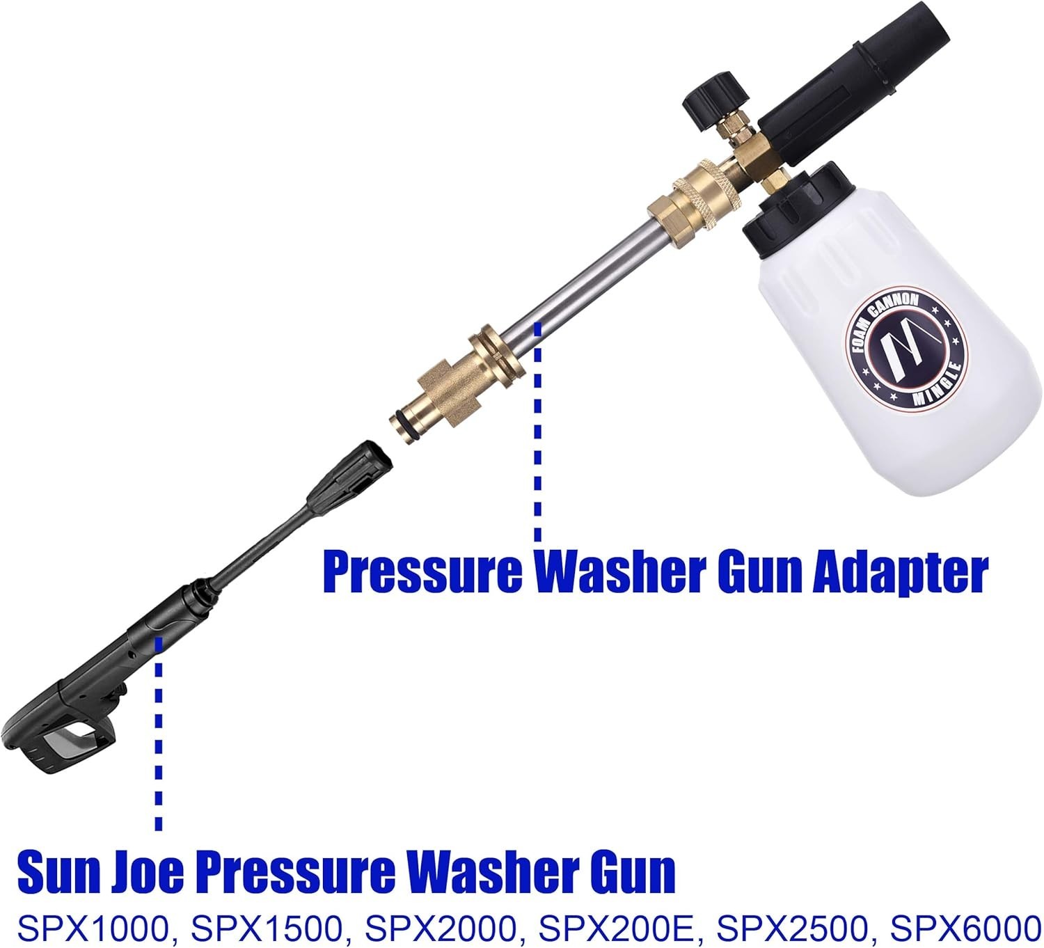 Sun Joe CS-Compatible Foam Cannon with Quick Connector and Adjustable Nozzle