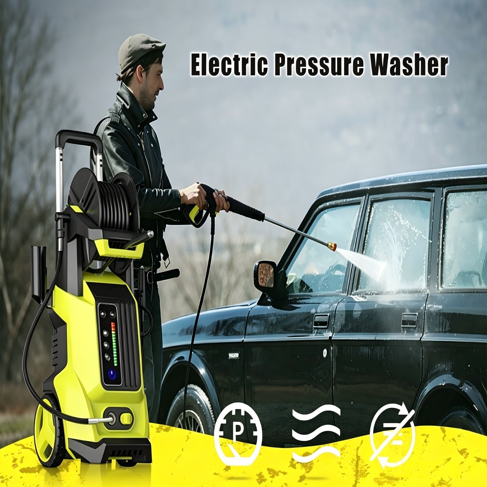 Pressure Washer 4500PSIMAX 4.0GPM, 15Level Adjustable Touch, 4 Nozzles, for Home