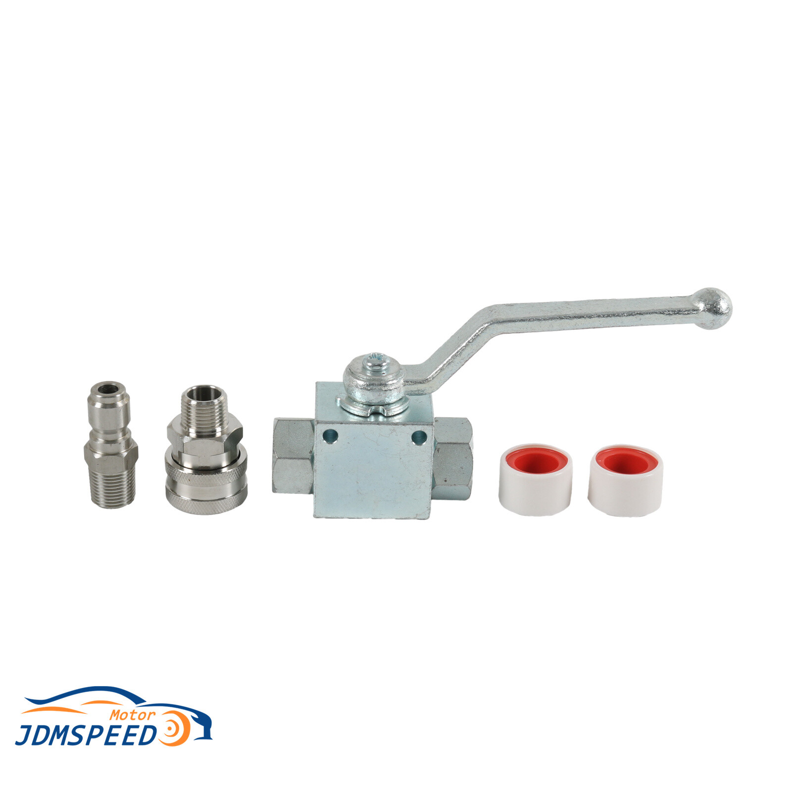 NEW Steel High Pressure Washer Ball Valve Kit 3/8 Inch Quick Connect 4500 PSI