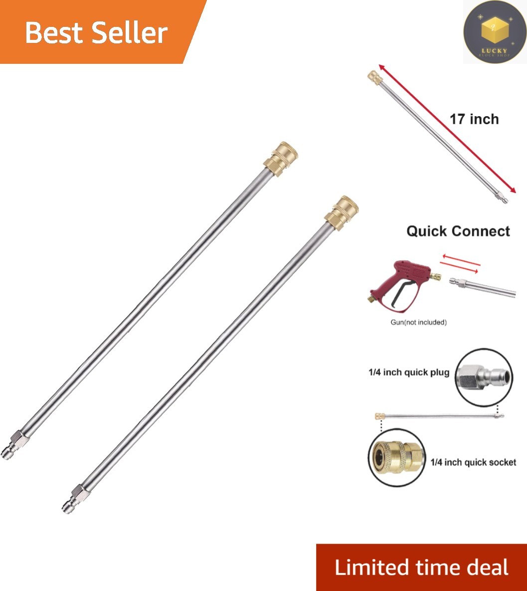 Reliable 17-Inch Pressure Washer Extension Wand Set – Brass and Stainless Steel