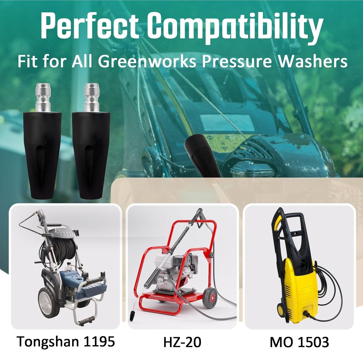 2 Pcs 2000 PSI Turbo Nozzle Pressure Washer Replacement for Greenworks 520140…