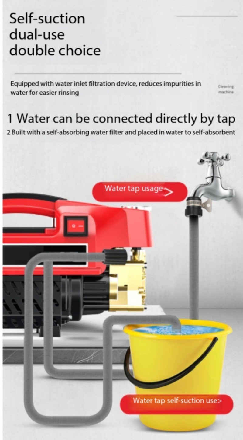 High-Powered Household High-Pressure Car Wash Machine with Brush and Pump
