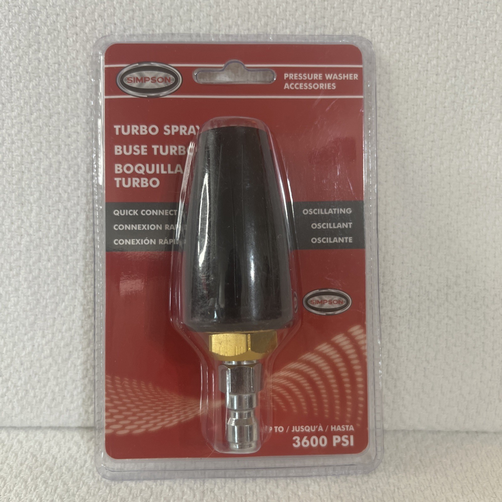 Simpson Turbo Spray Nozzle 80143 For Pressure Washer With Quick Connect 3600 Psi
