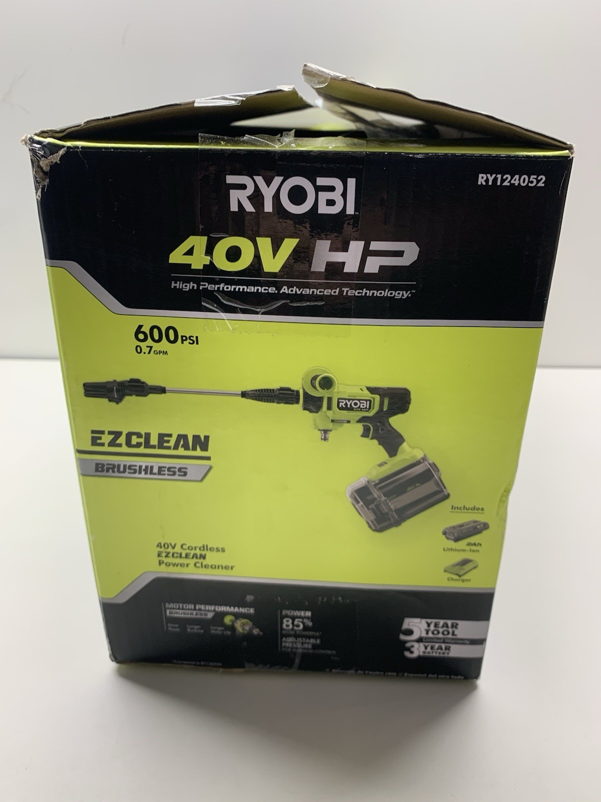 Ryobi 40V HP 600 PSI EZ Clean Power Cleaner Brushless Kit New Open Box RY124052