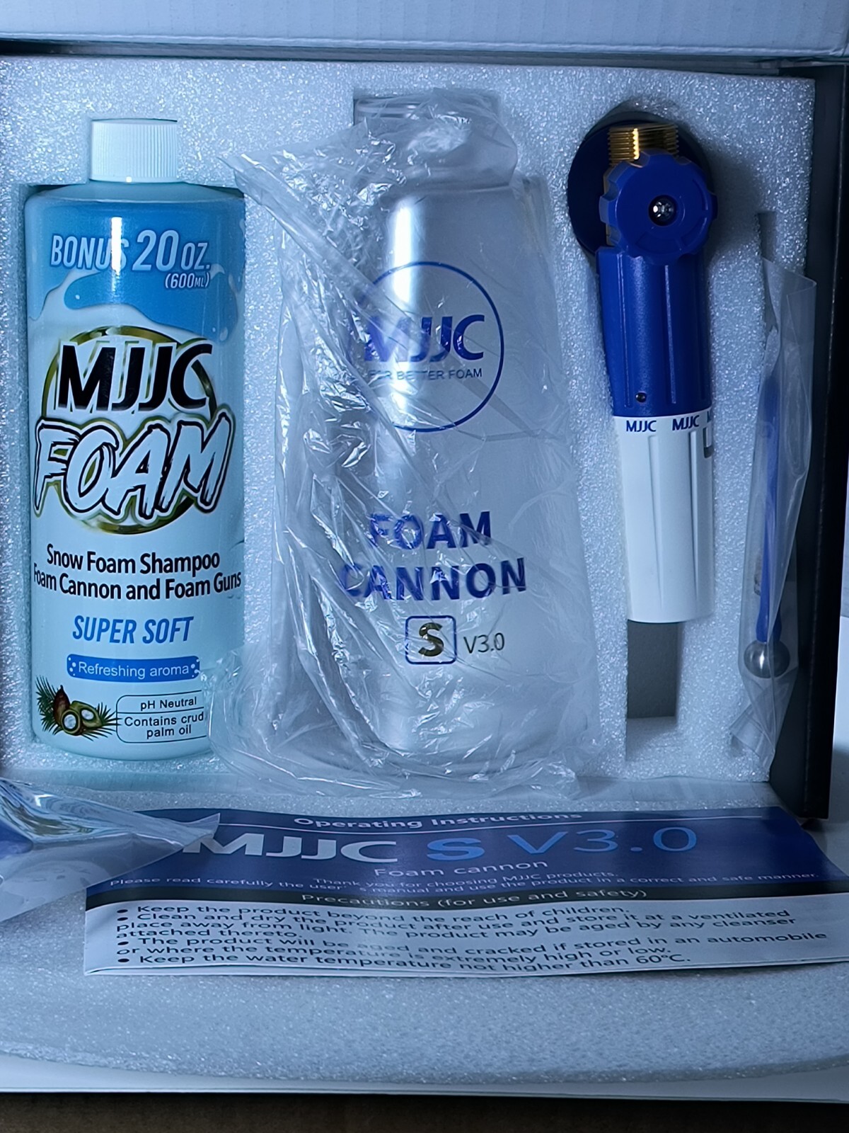 MJJC Premium Combo of Foam Cannon S V3.0 with 1/4″ Quick Connector and MJJC Foam