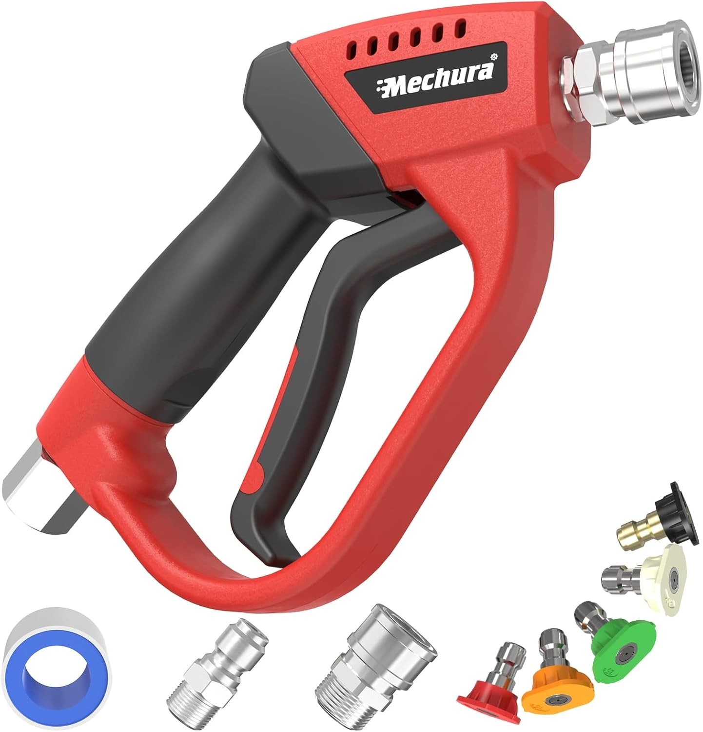 Pressure Washer Gun with 360 Swivel, Max 5000 PSI Power Washer Short Gun with…