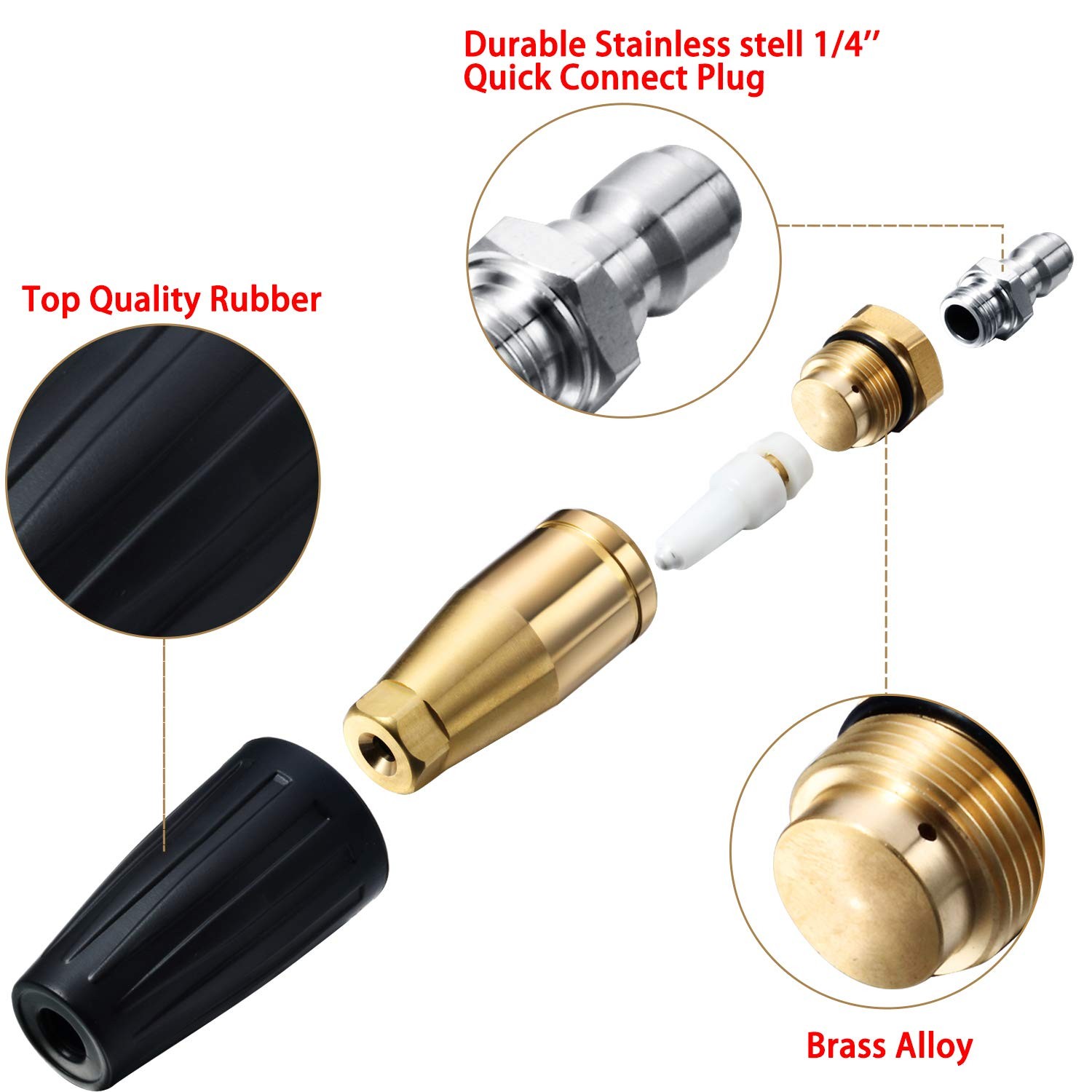 Mudder 4000 Psi Pressure Washer Rotating Turbo Nozzle 4.0 Gpm Quick Connector…