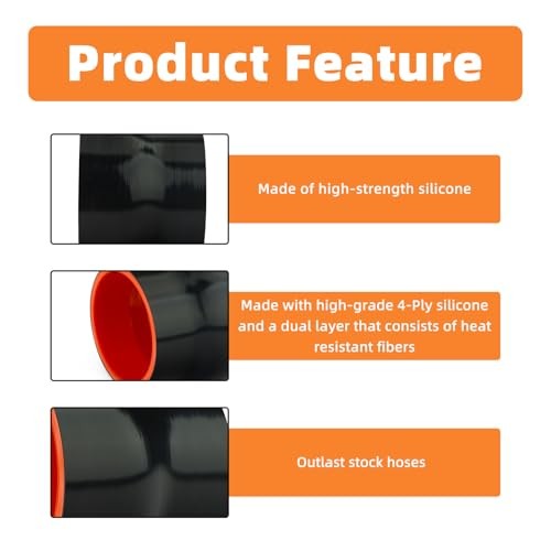 1PCS Straight Silicone Hose 2″ID-2.5″ID, 2-2.5 Inch Straight（length 76mm）