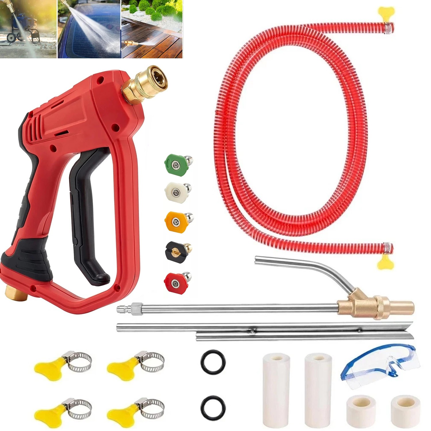 Pressure Washer Sandblasting Kit 5000 PSI Wet Abrasive Sandblaster Attachment wi