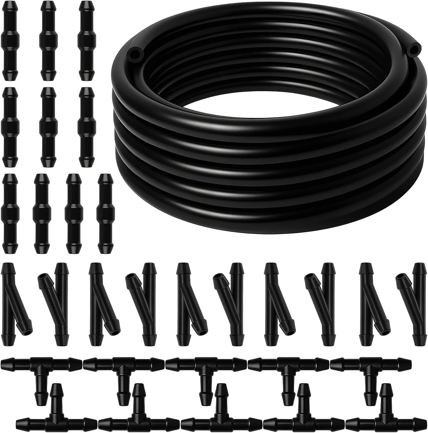 Windshield Washer Hose Kit, 4M Flexible Durable Rubber Washer Fluid Tubing & 30
