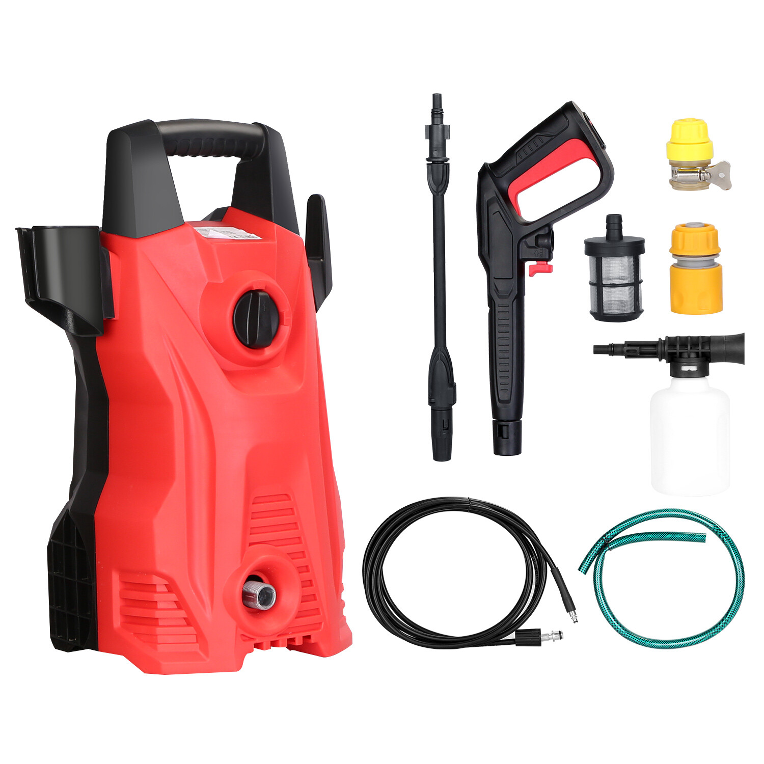 3000PSI 2.6GPM High Pressure Washer Adjustable Spray Nozzle Extended Hose 1400W