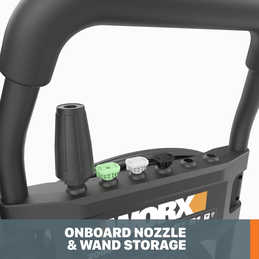 Worx 13 Amp Electric Pressure Washer 2200 PSI with Rolling Cart and 4 Nozzles…
