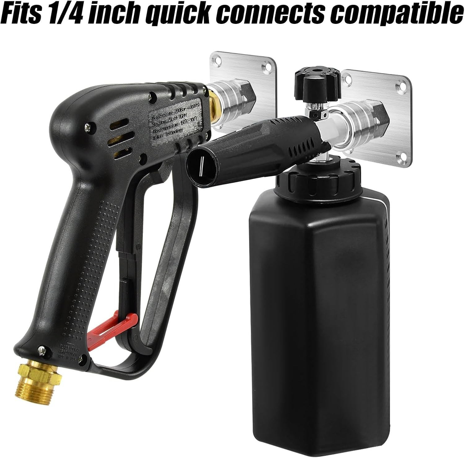2 pcs Foam Cannon Holder 1/4″ Quick Connect Wall Mount Rack for Pressure Washer