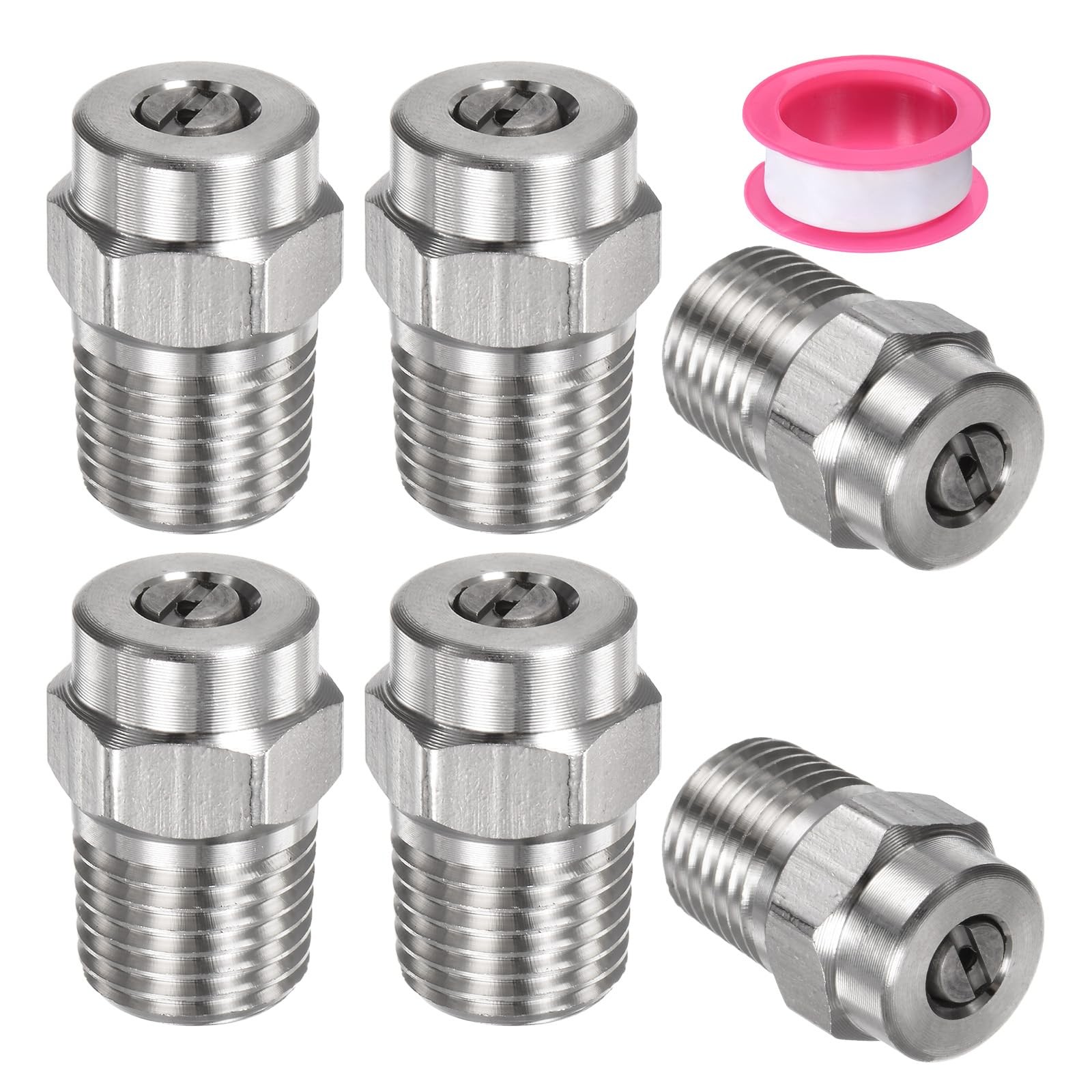 25 Degree 1/4 Inch NPT Male Pressure Washer Surface Cleaner Nozzles 6 PCS