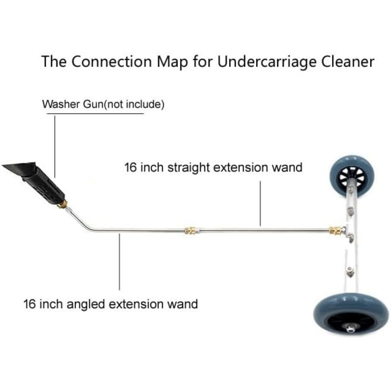 16 Inch Undercarriage Pressure Washer Cleaner Attachment with 4000 PSI Wand
