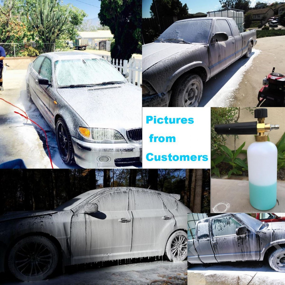 DUSICHIN 1/4In Quick Adjustable Snow Foam Lance Cannon 5 Pressure Washer Nozzle