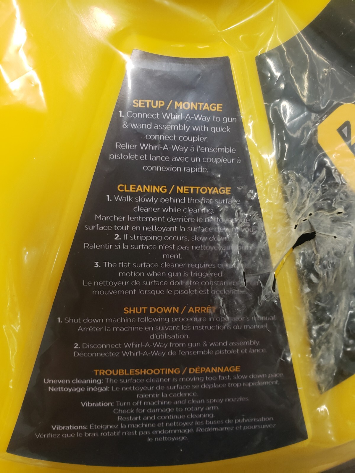 BE PRESSURE 85.403.014 14″ Whirl-A-Way Flat Surface Cleaner Yellow