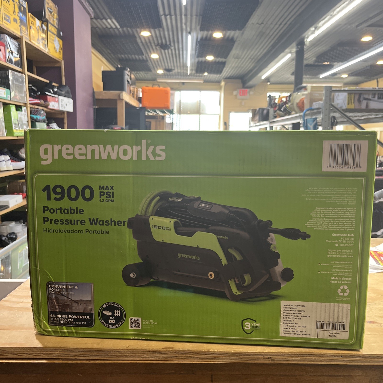 Greenworks 1900 PSI 1.2 GPM Electric Pressure Washer Kit. surface Cleaner.NB 011