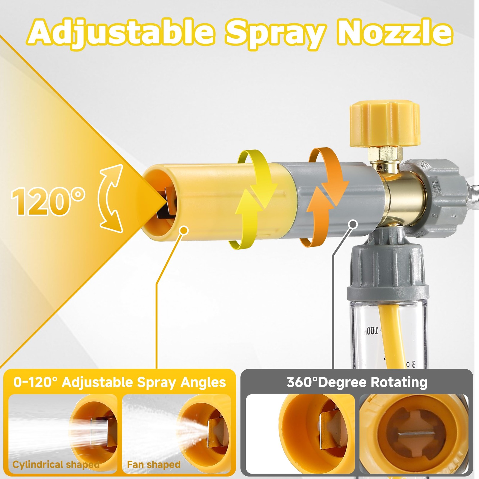 Concentrate Foam Cannon with Pressure Washer Gun, Ready-to-Use Mini Soap Cann…