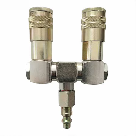 INTERSTATE PNEUMATICS FS244-KH4 Double Swivel Manifold with Two 1/4 Inch Steel