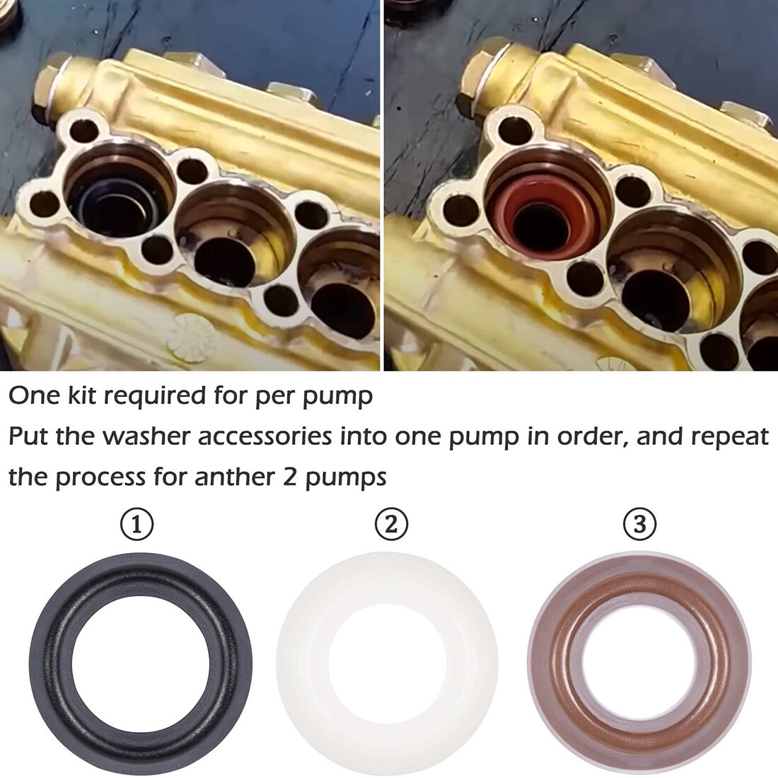 #5019006400 For Comet ZWD Seal Repair Packing Kit Pressure Washer Pump O-Rings