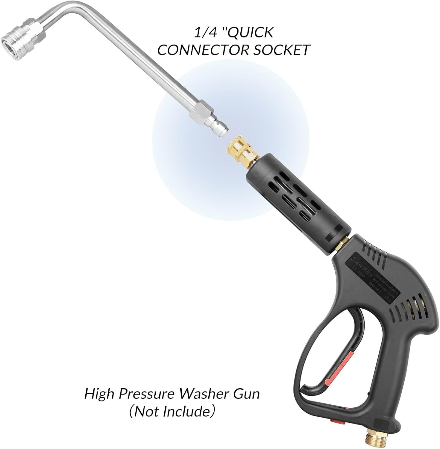 Pressure Washer Gutter Rod, 7 Inch 90 Degree Curved Angled Stainless Steel Lance
