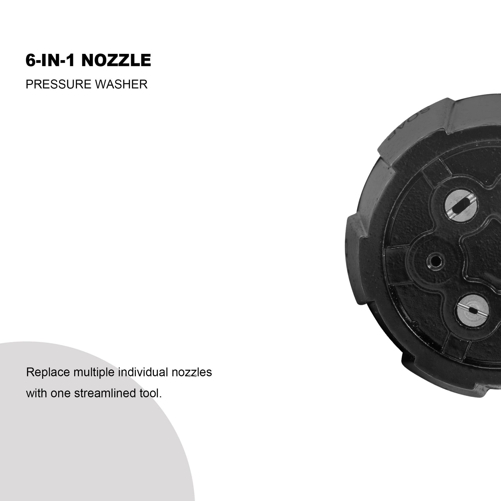 Pressure Washer Nozzle 6-in-1, Stainless Steel, 4500 PSI, 1/4″ Quick Connect