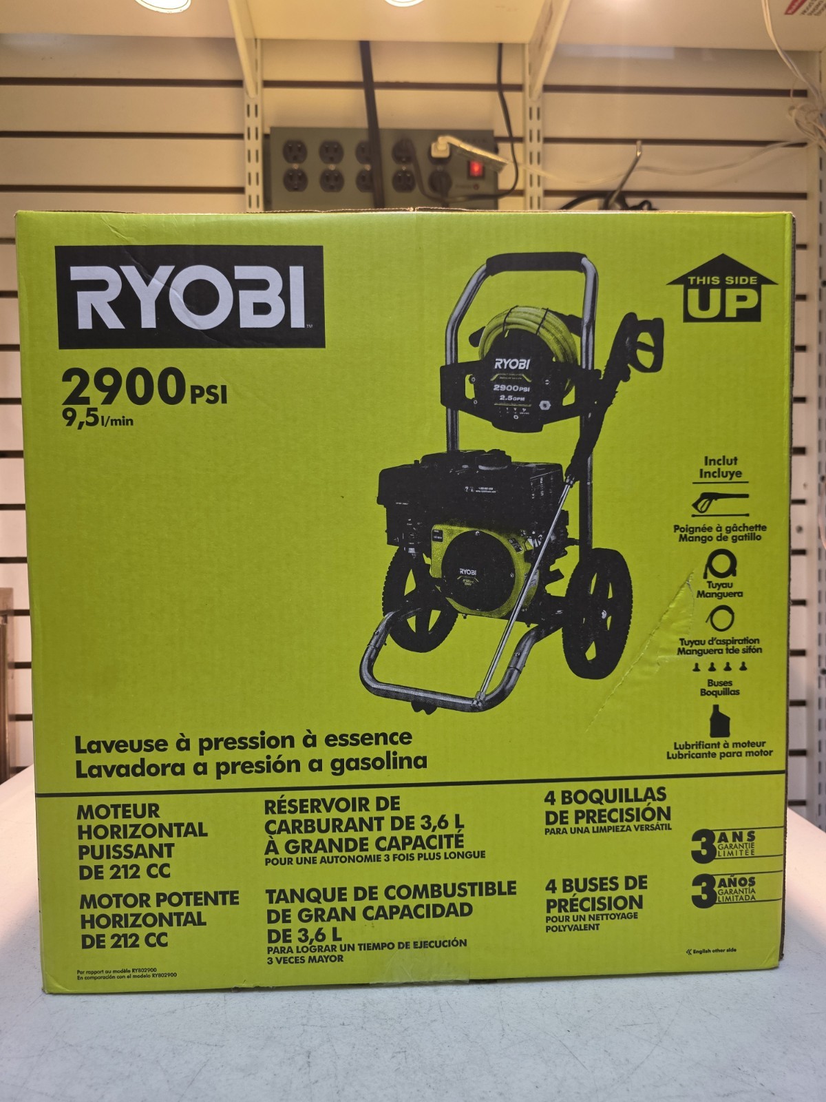 Ryobi RY802925 Gas Pressure Washer 2900 PSI 2.5 GPM 212cc Quick Connect