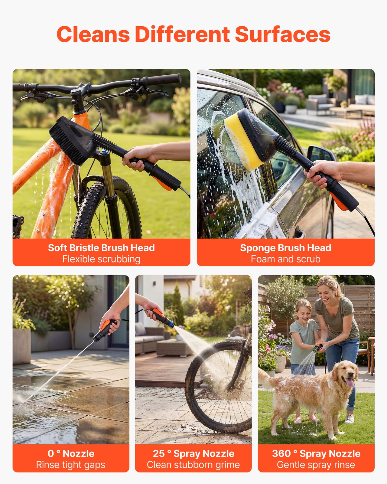 VEVOR Portable Cordless Pressure Washer with Magnetic Brush Foldable for Camping