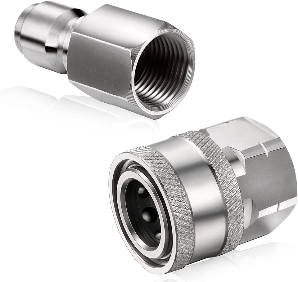 Pressure Washer Hose Connector Adapter Set Quick Connect NPT 3/8 Inch Stainless