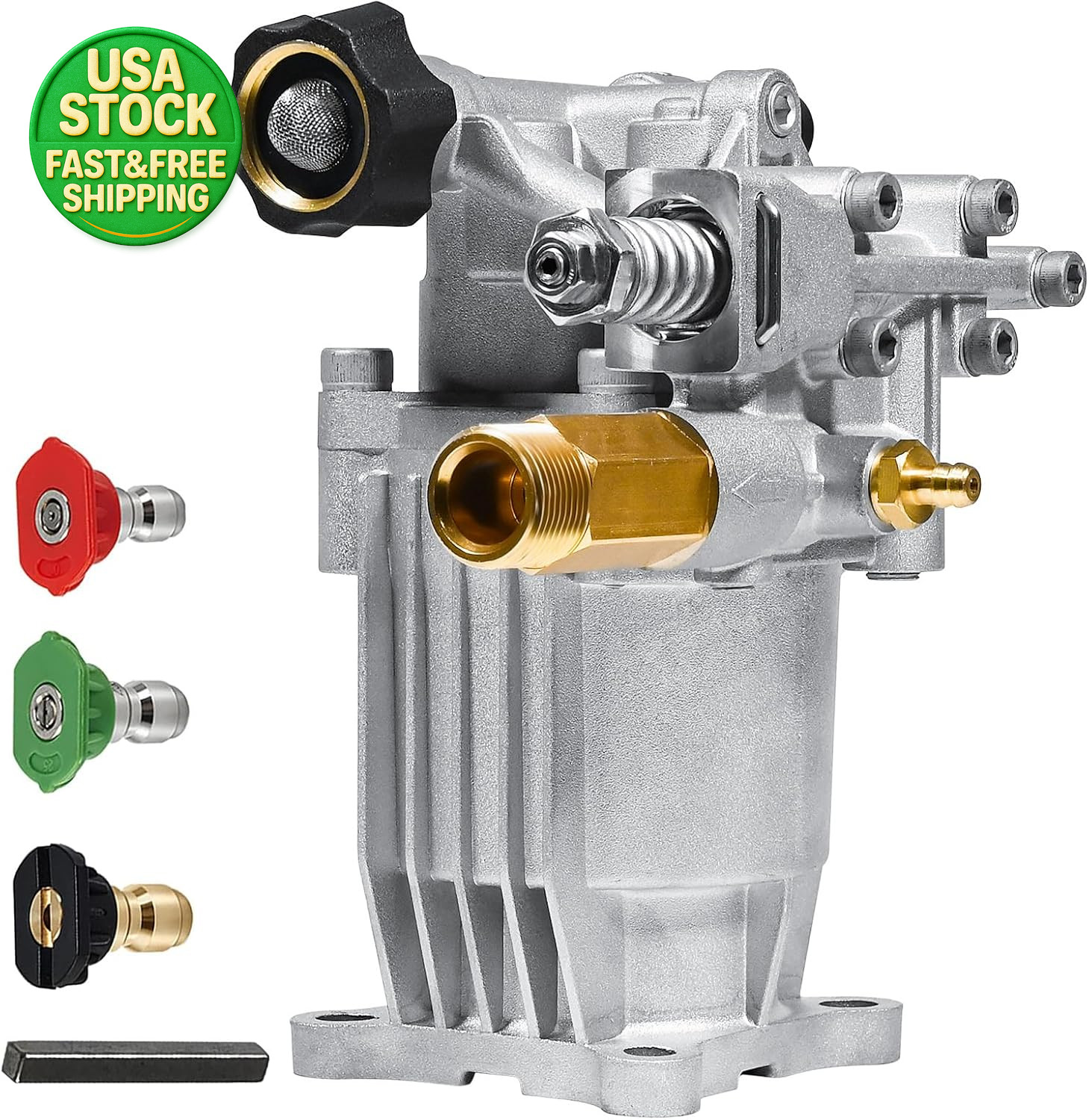 3 4 Inch Shaft Horizontal Pressure Washer Pump 3300 PSI 2 5 GPM Kit